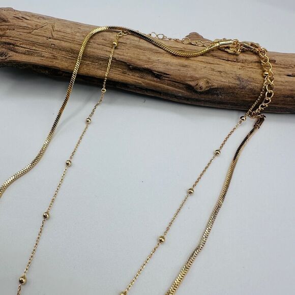 18K Gold Layered Pearl Chain Necklace - Picture 4 of 5
